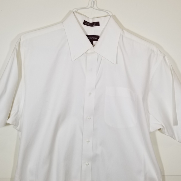 Nordstrom Smartcare White Short Sleeve Shirt 16 - Picture 2 of 16